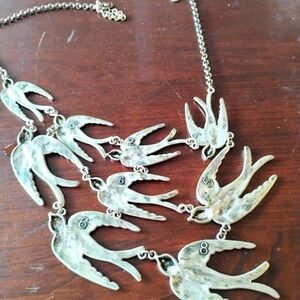 Silver Bird Charm Necklace